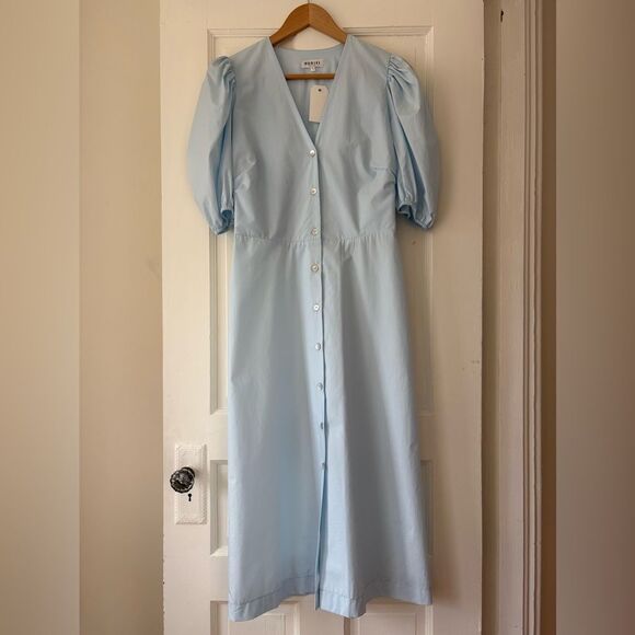 NWT Horses Atelier Puff Sleeve Button Front Dress - Picture 11 of 16